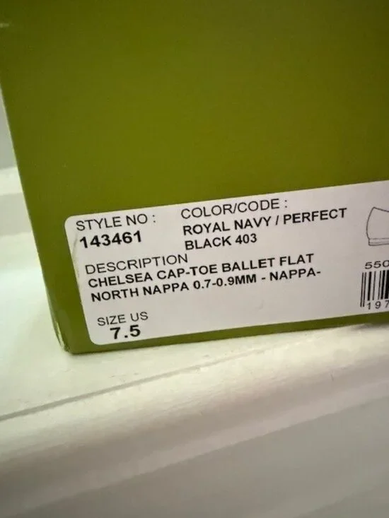 NWT TORY BURCH- CHELSEA CAP-TOE BALLET FLAT- Size: 7.5 Royal Navy - Picture 2 of 11